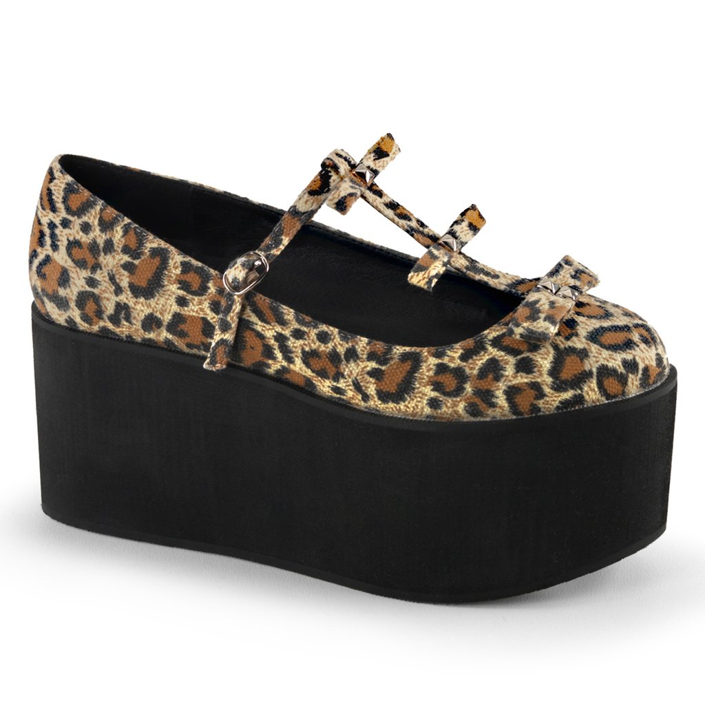 Chaussures Plateforme Demonia Click 08 Femme - Leopard 59723-SNLB